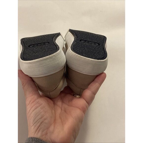 Boys Tan Polo Ralph Lauren Lace Up Canvas Sneaker Dress Shoes Size 4Y Logo - Picture 14 of 16